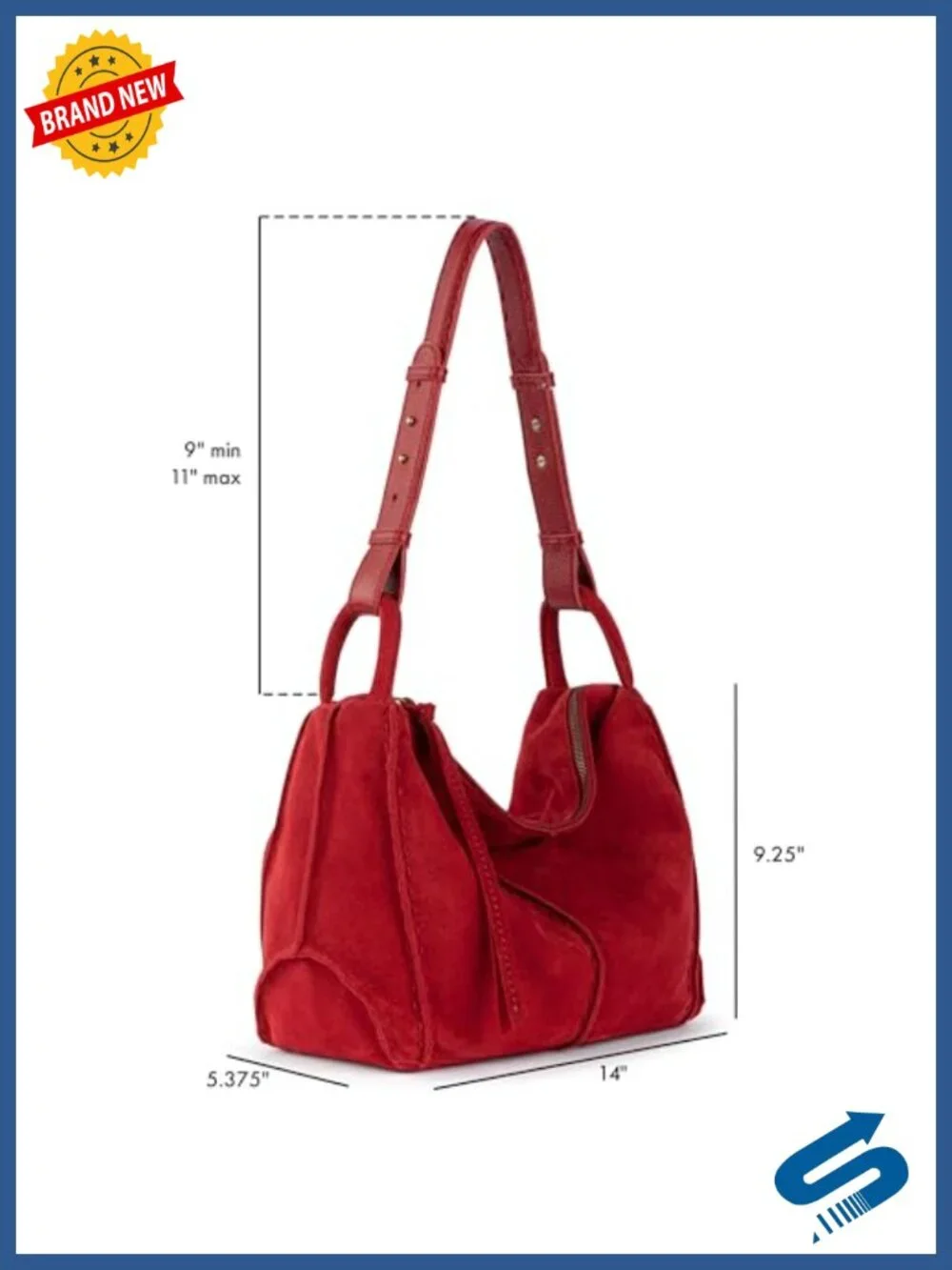 Large Leather Hobo Bag with Zipper Pocket - Everyday Travel Handbag